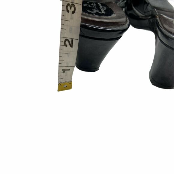 Sudini Slide Shoes Sandals Black Slip-on Block Heel sz 9 W Comfort Studded - Picture 10 of 16